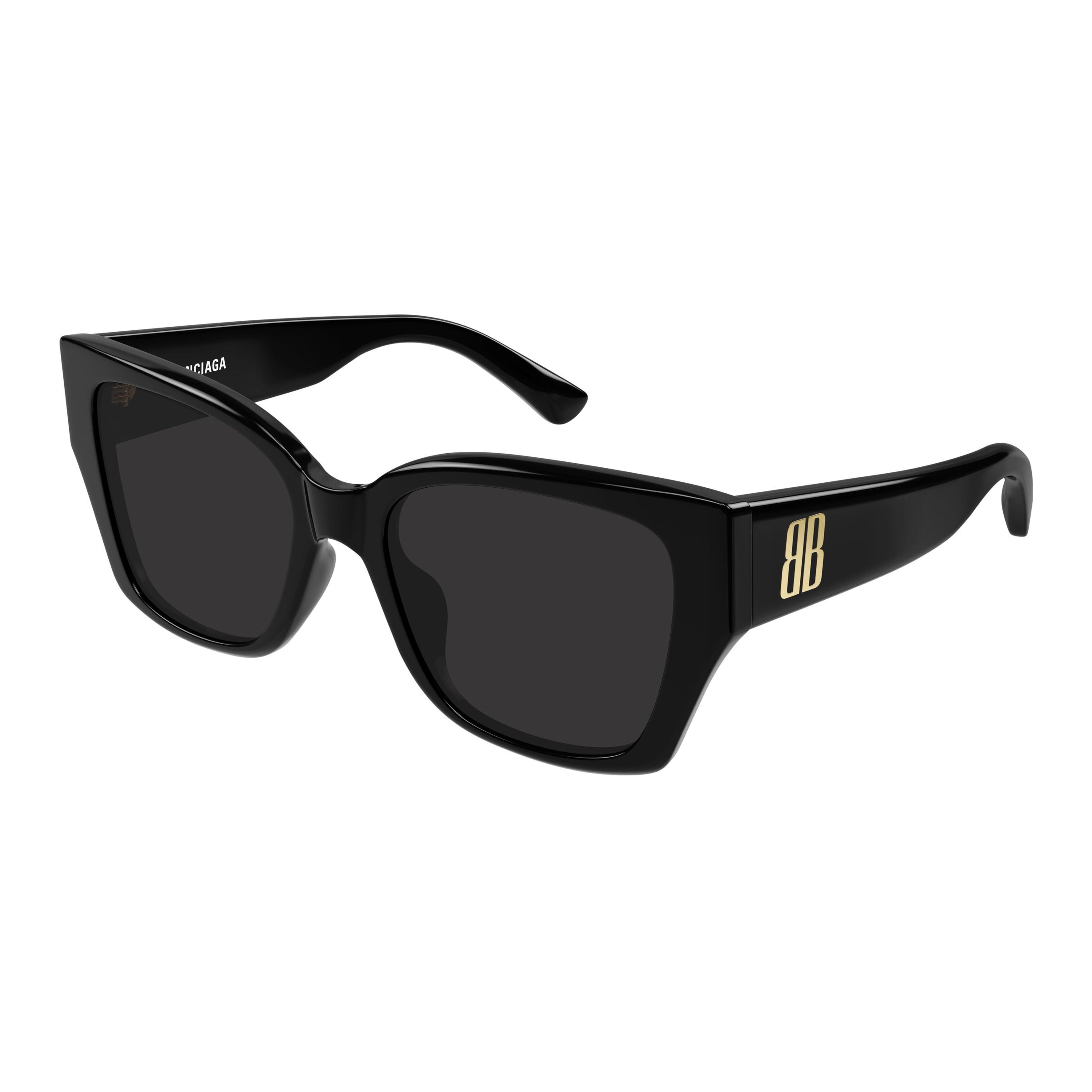 Oversized Square Sunglasses With Glossy Finish And Golden Accents