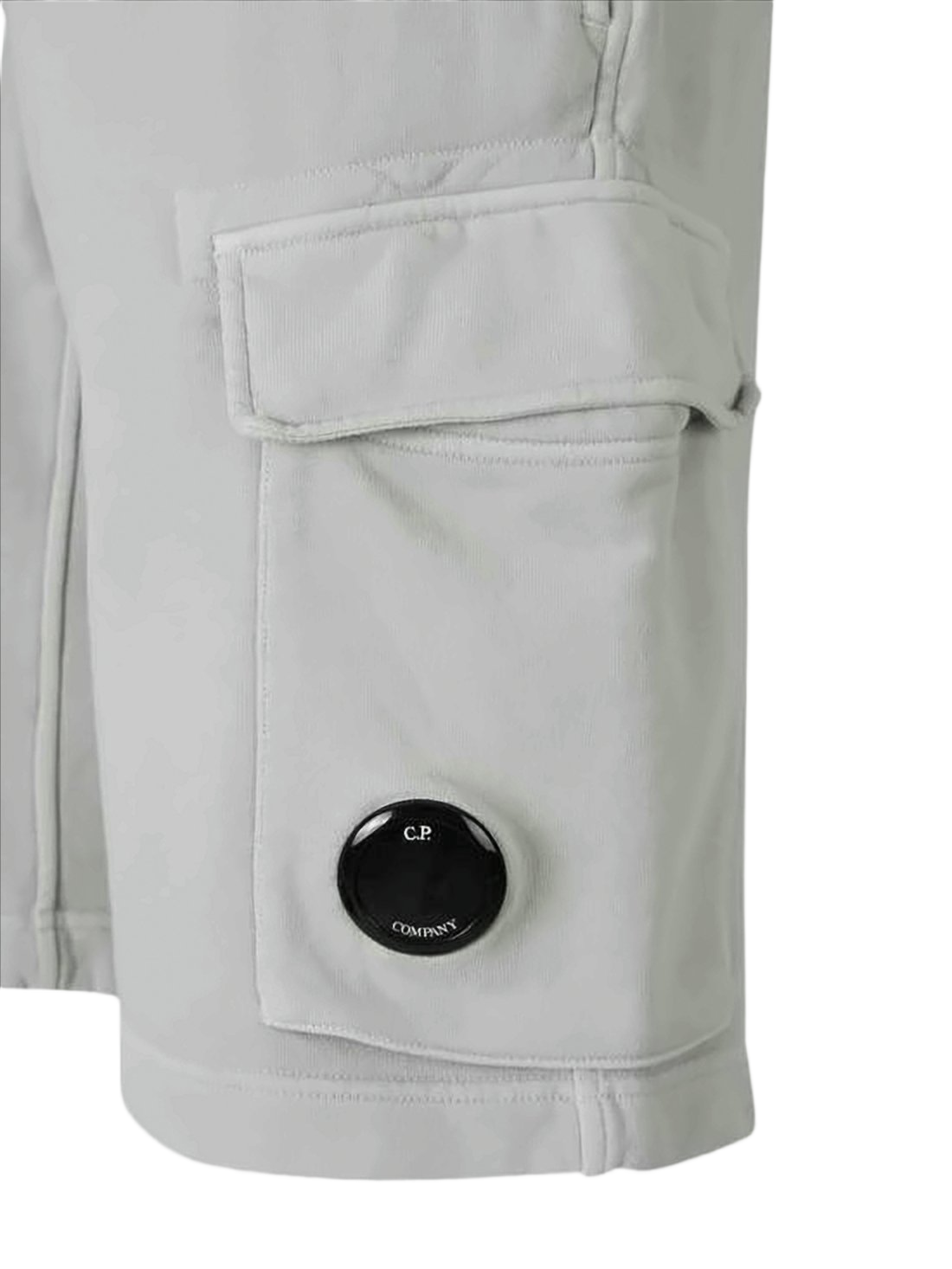 Minimalist Grey Shorts with Distinctive Logo Patch