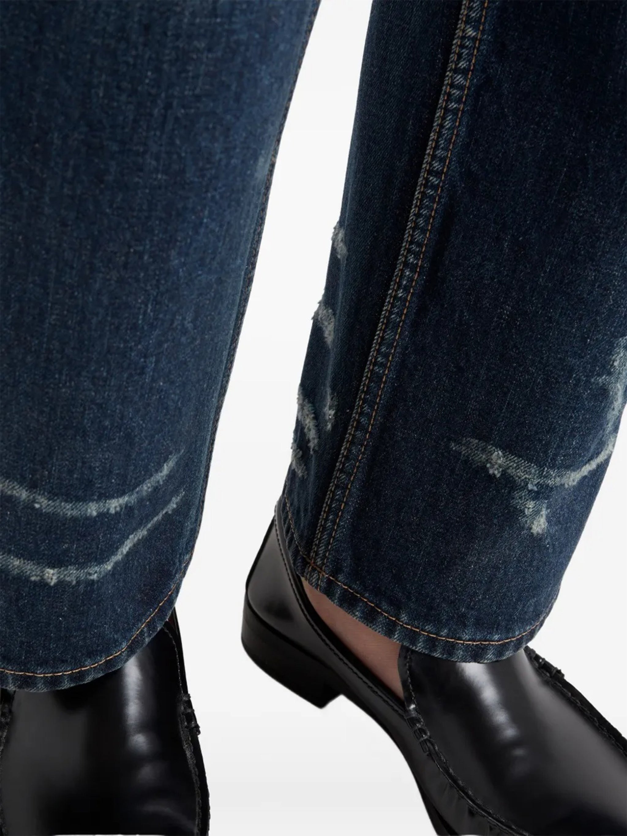 Medium Blue Relaxed-Fit Five-Pocket Jeans