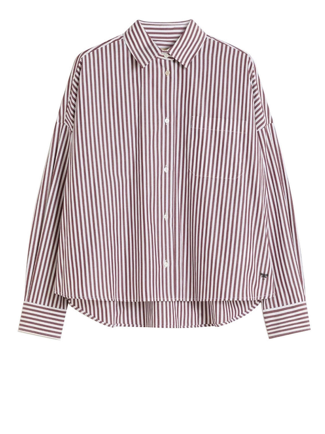 Bordeaux Striped Cotton Linen Shirt