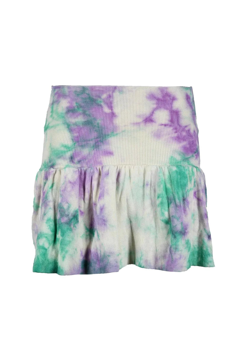 Tie-Dye Mini Skirt with Flared Hem