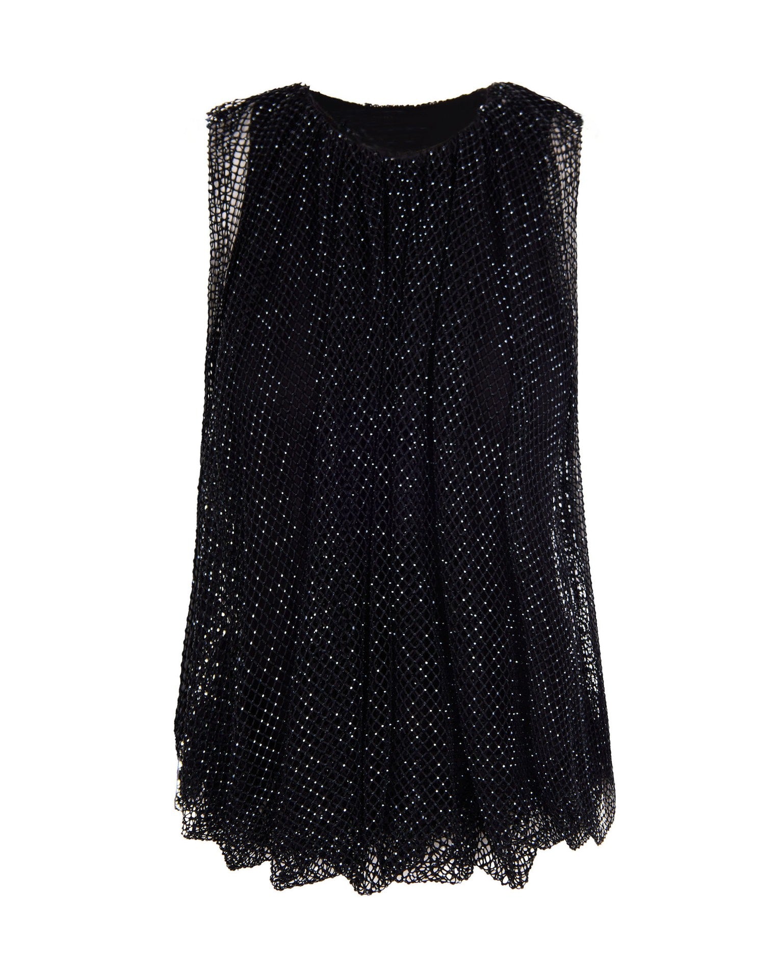 Black Crystal Mesh Top