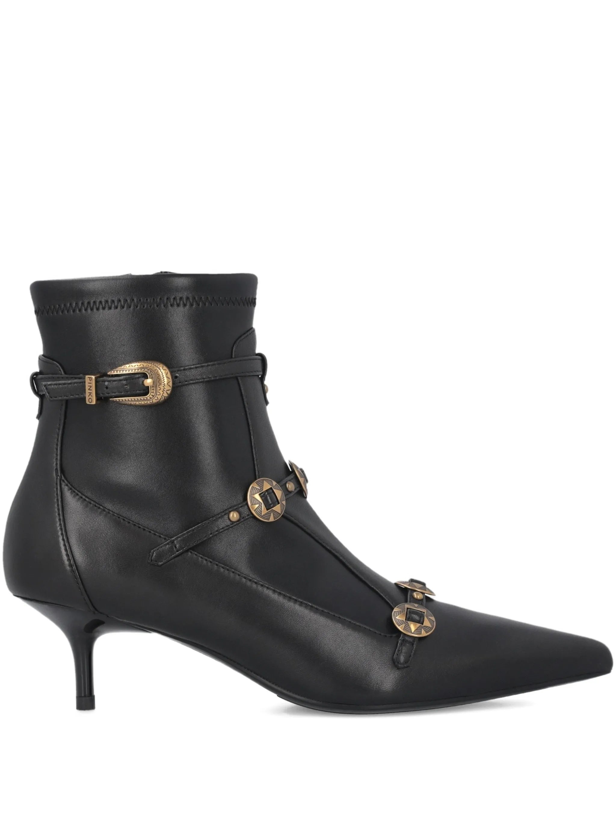 Black Gloria 20 Leather Kitten-Heel Boots