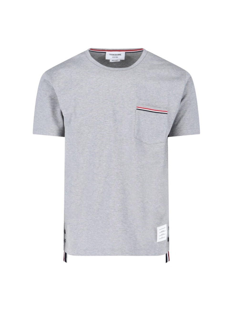 Tricolor Detail T-Shirt – Grey