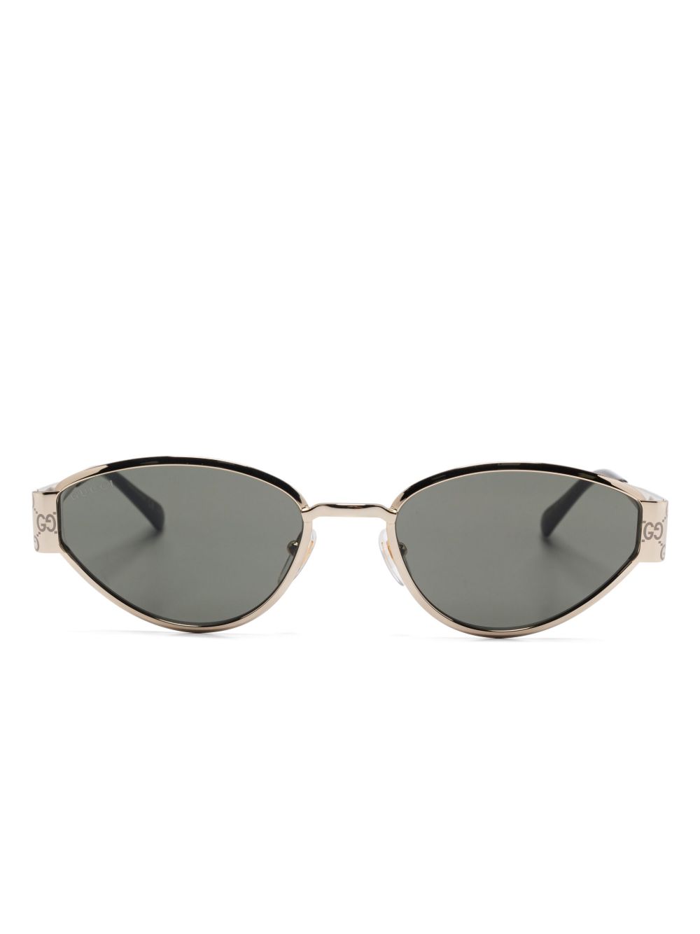 Narrow Oval Metal Frame Sunglasses