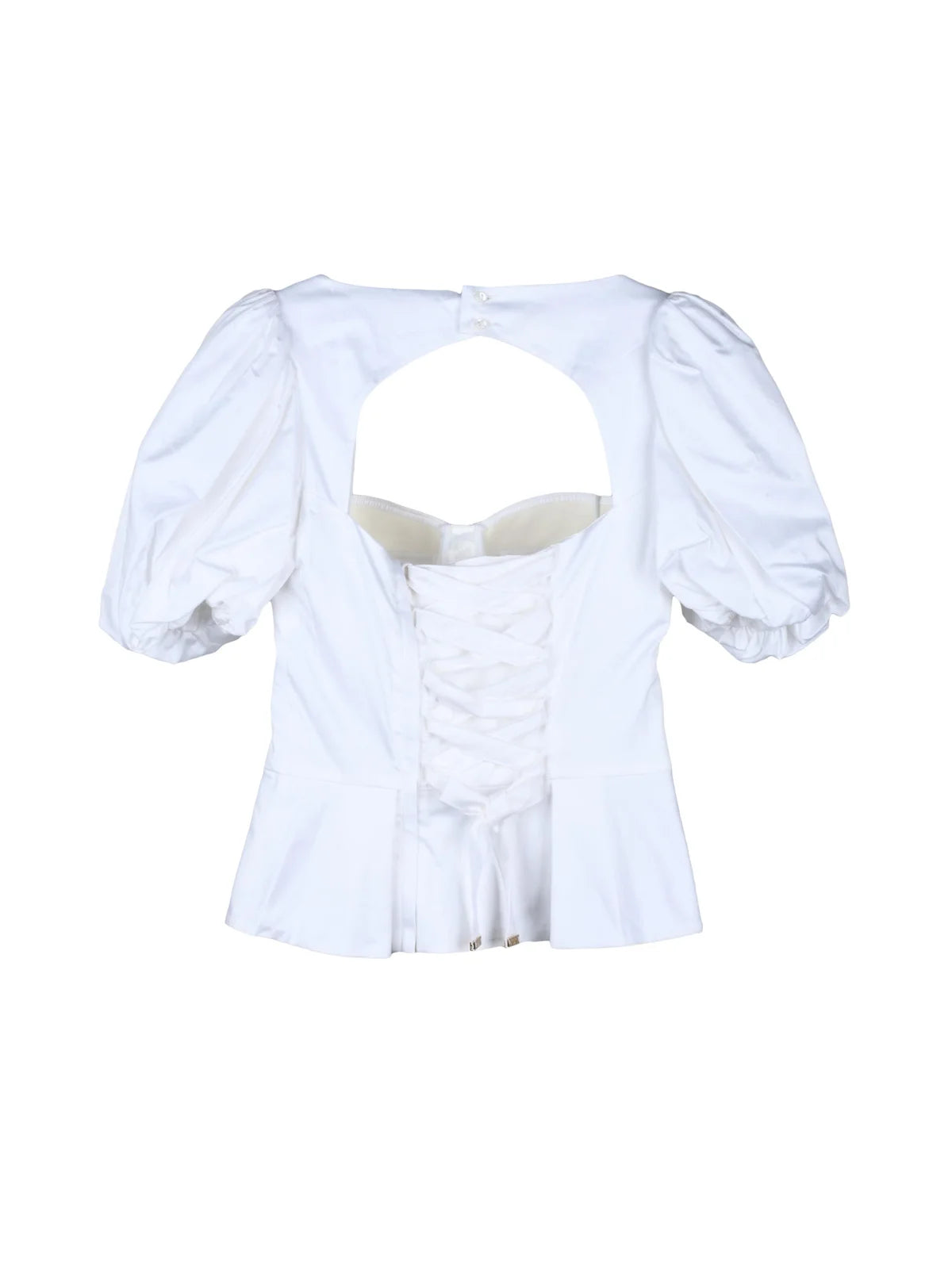 White Cotton Elastane Women Bustier Top