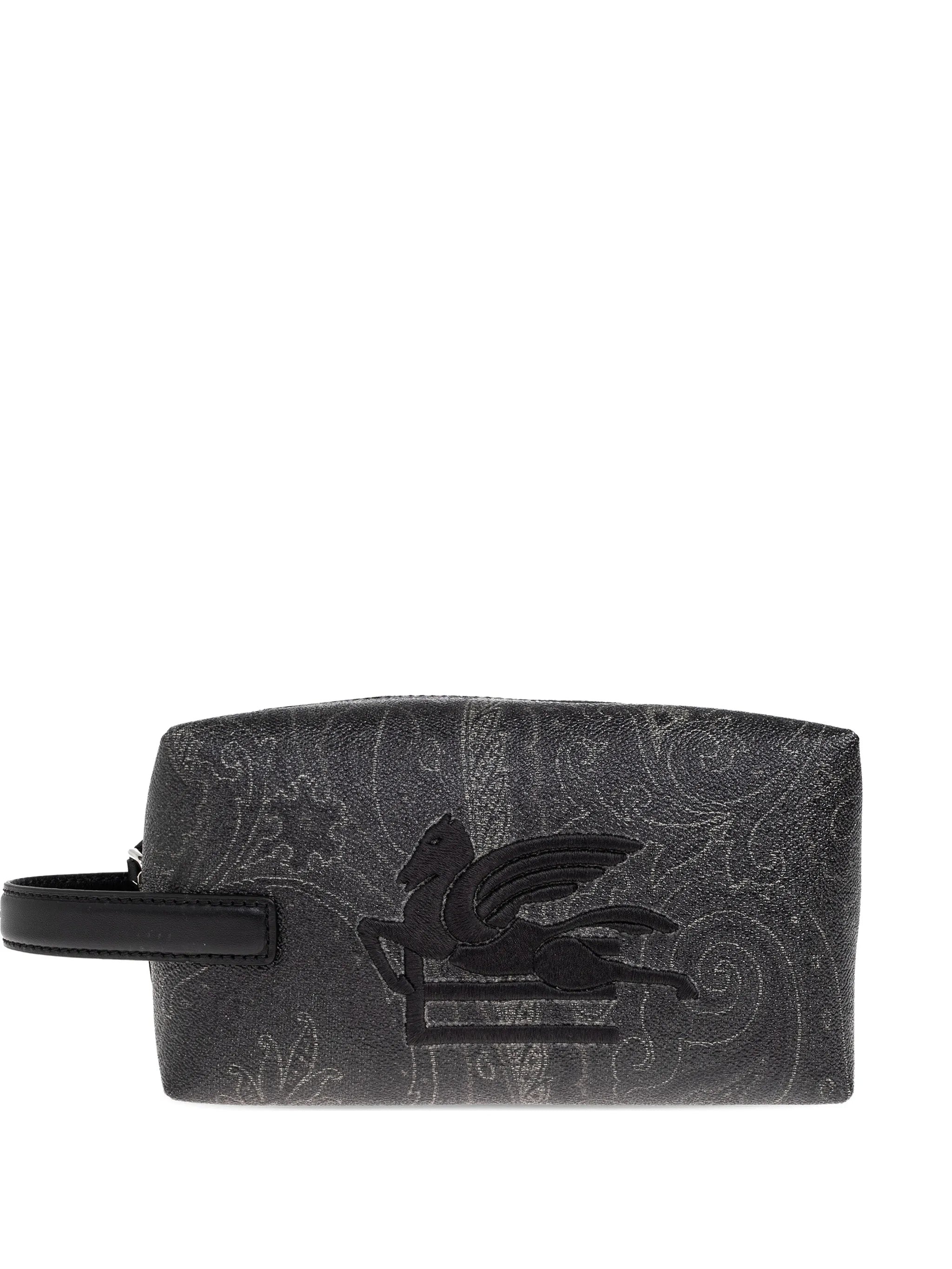 Rectangular Black Paisley 19,5X10X8 Wristlet Pouch