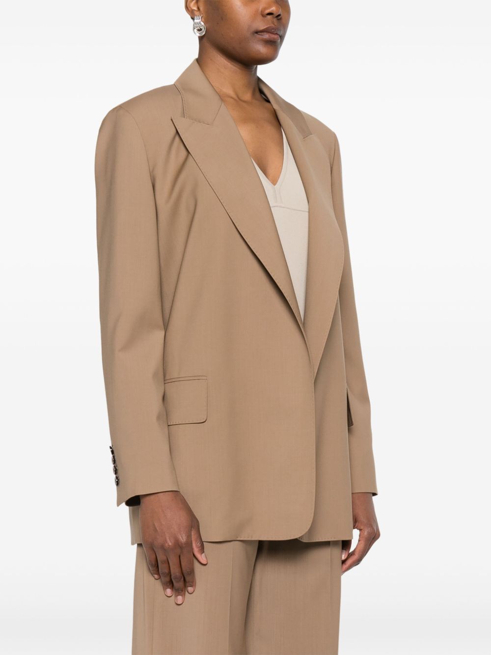 Belted Woollen Cloth Blazer