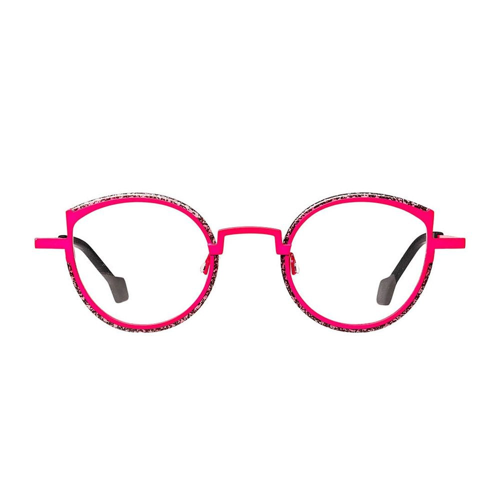 Apostrophe Neon Pink Titanium Round Eyeglasses