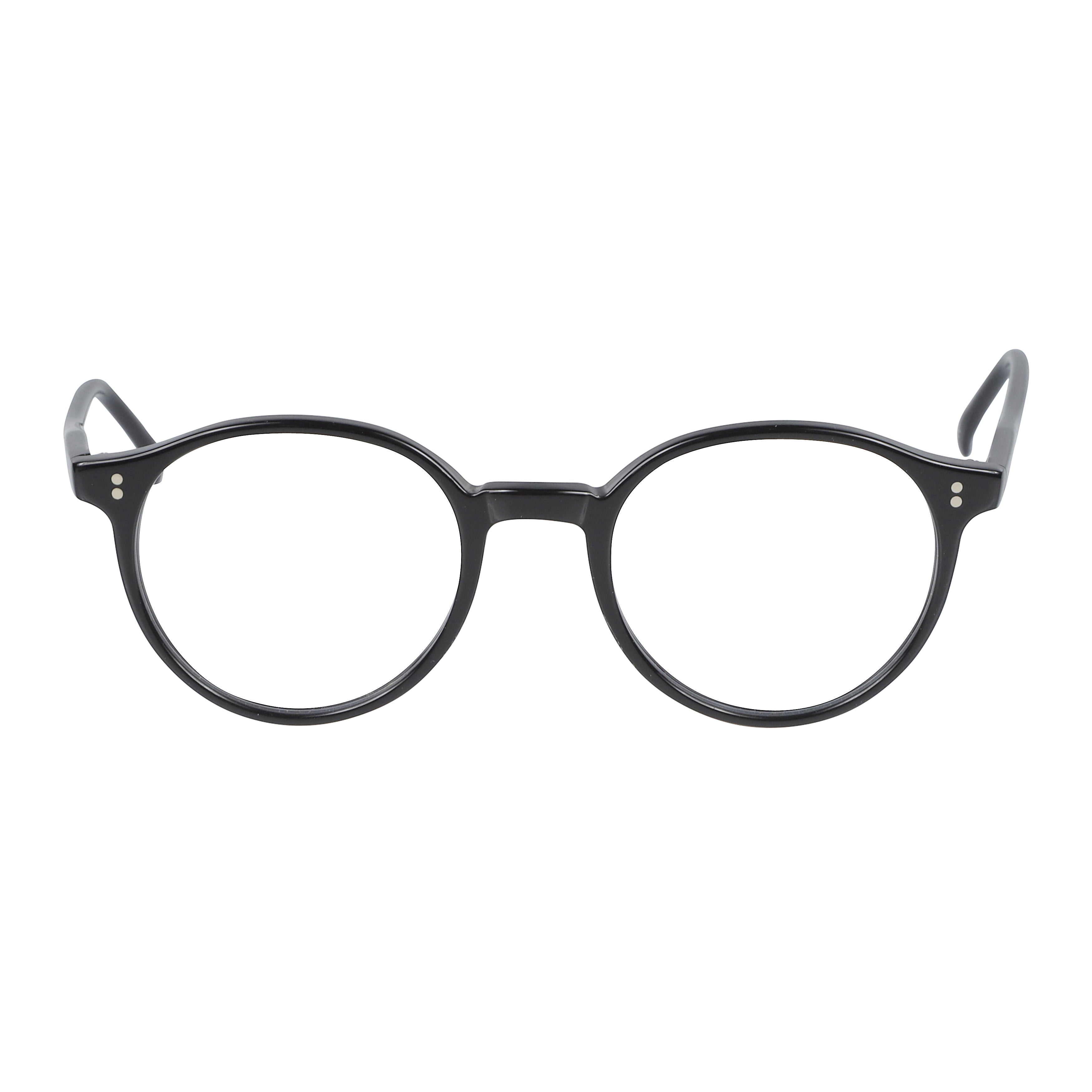 Panto/N Glossy Black Round Frame Sunglasses