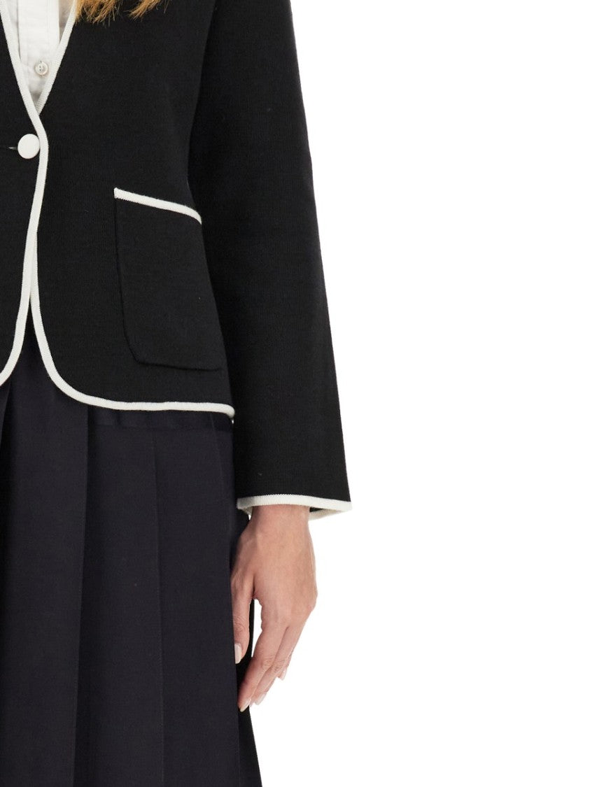 Single-Breasted Collarless Jacket