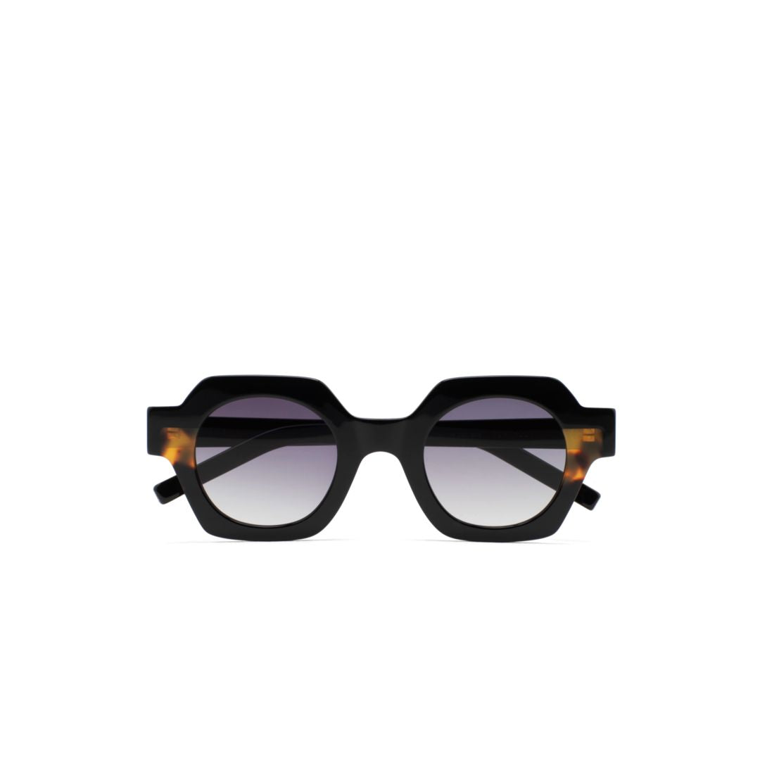 Northcutt Bold Geometric Sunglasses with Tortoiseshell Accent