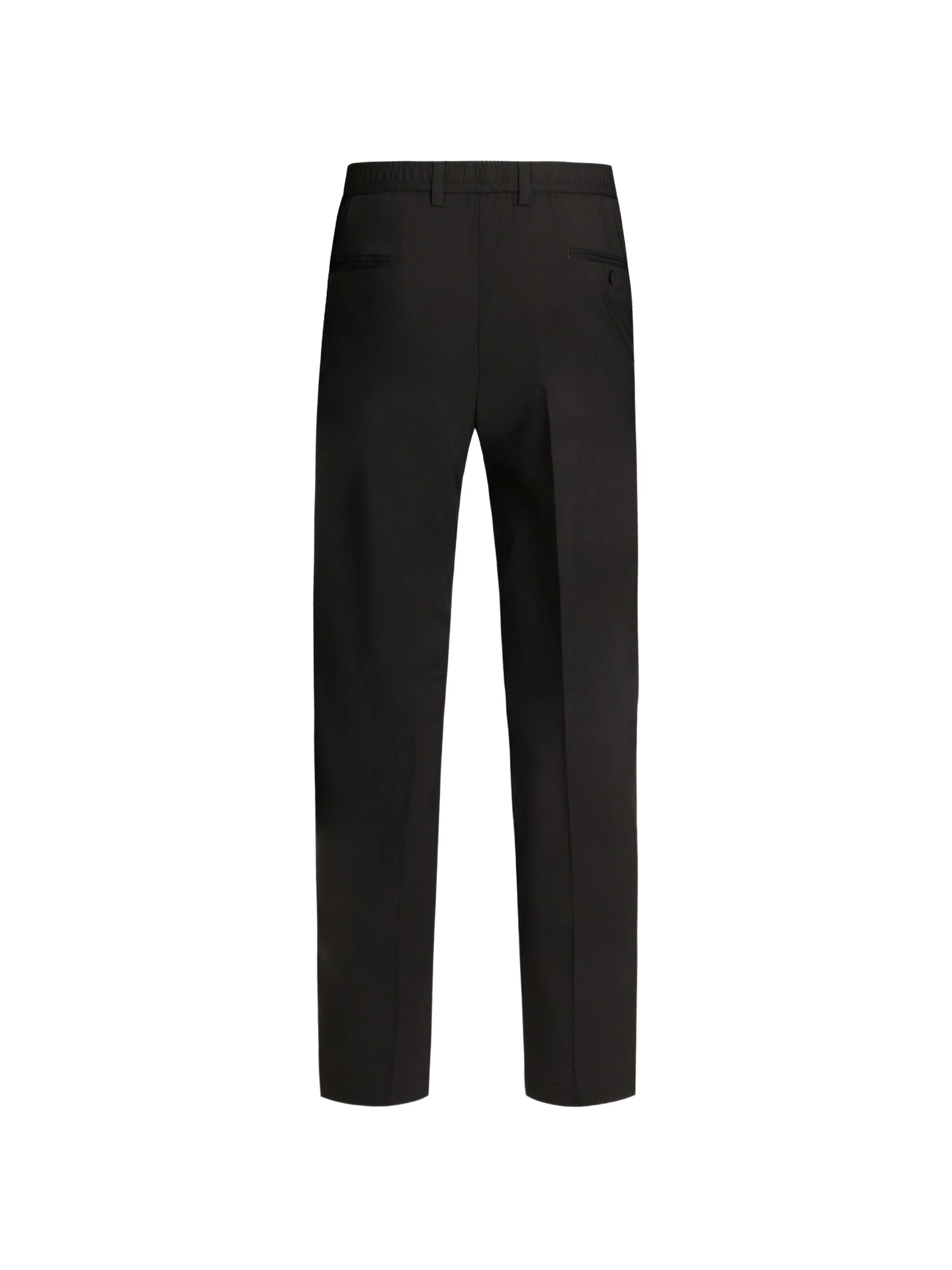 Tailored Black Wool Straight-Leg Trousers