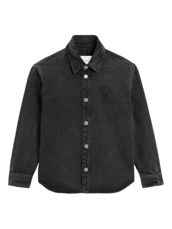 Tone-on-Tone Heart Logo Cotton Overshirt
