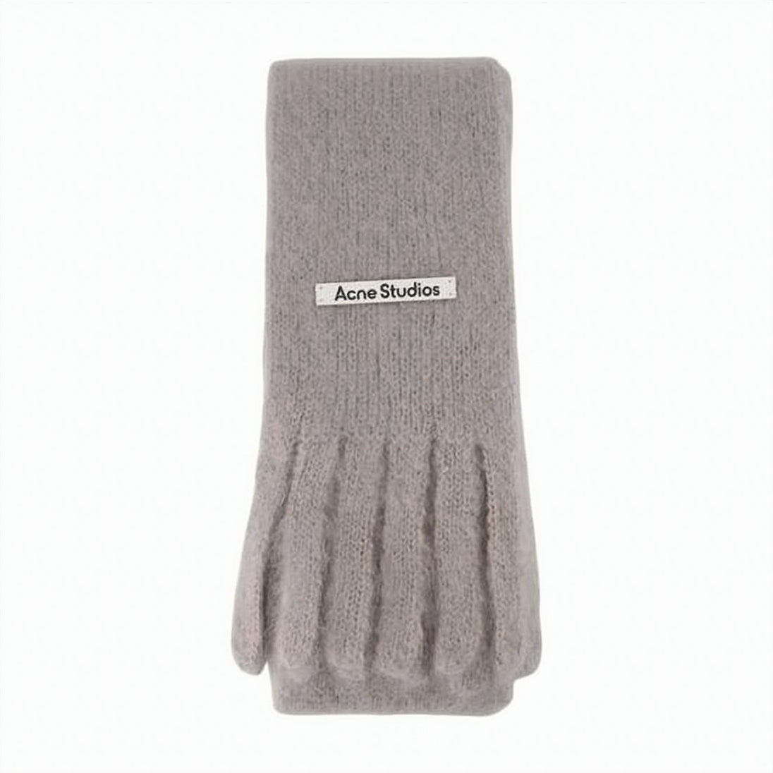 Textured Mohair And Wool Scarf With Centered Label