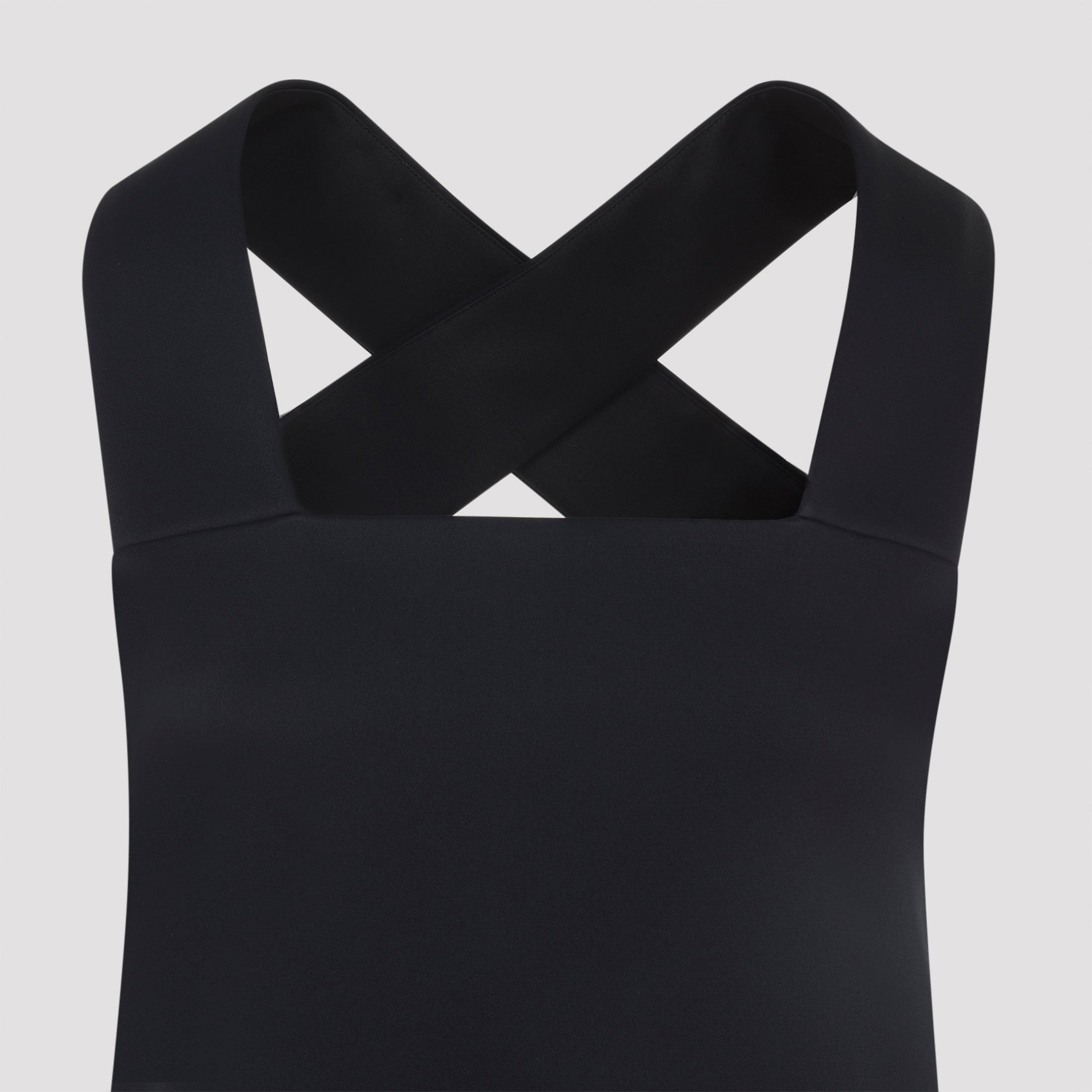 Mini Black Dress With Crossback Straps And Fitted Silhouette