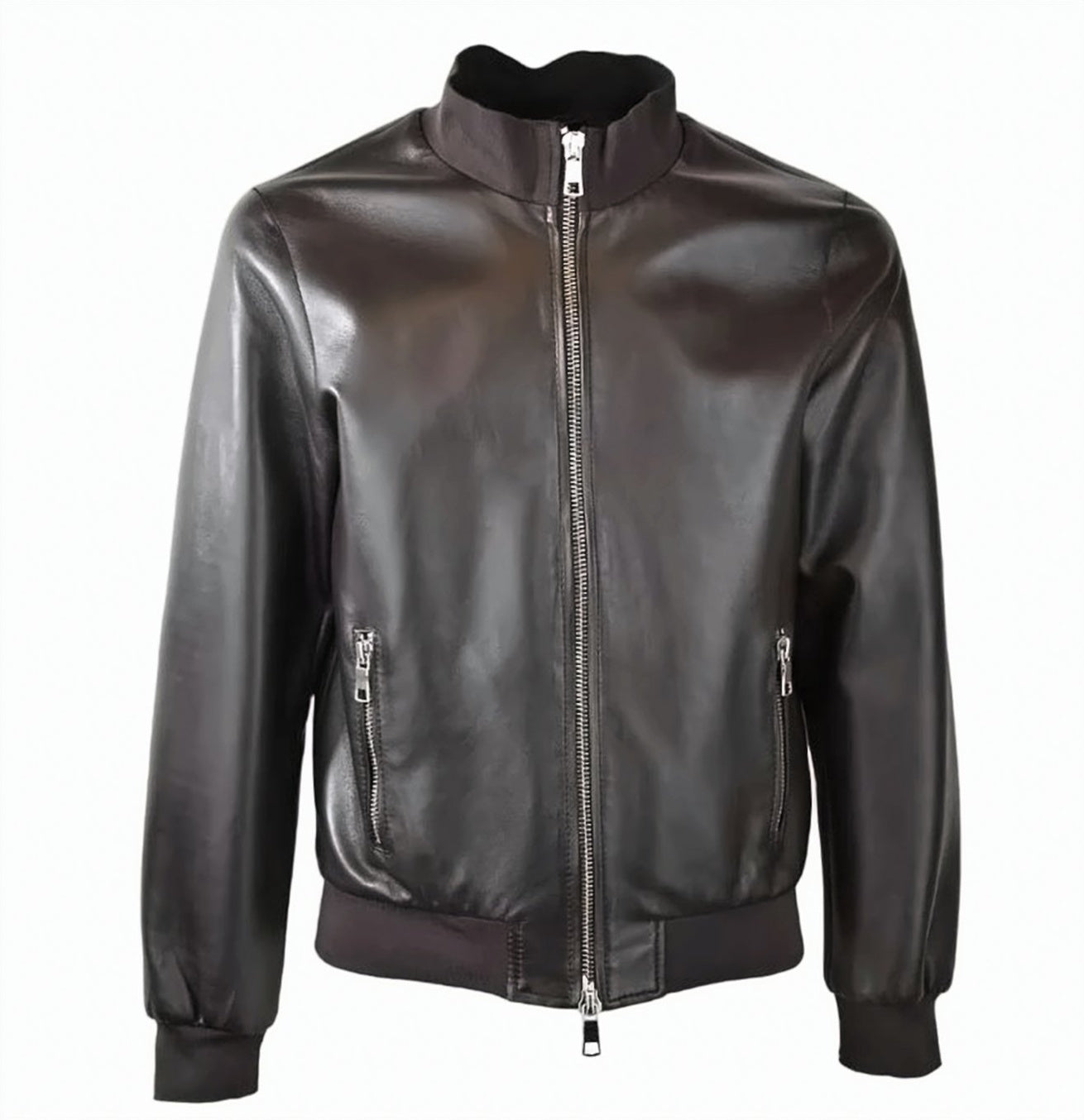 Reversible Brown Leather Jacket
