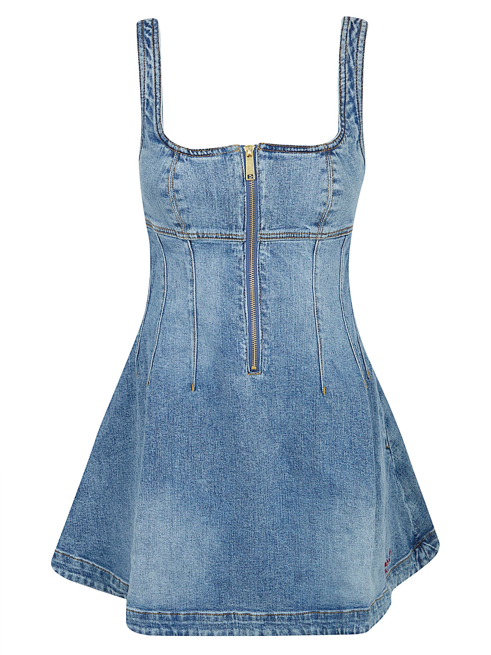 Denim Mini Dress with Corset Top