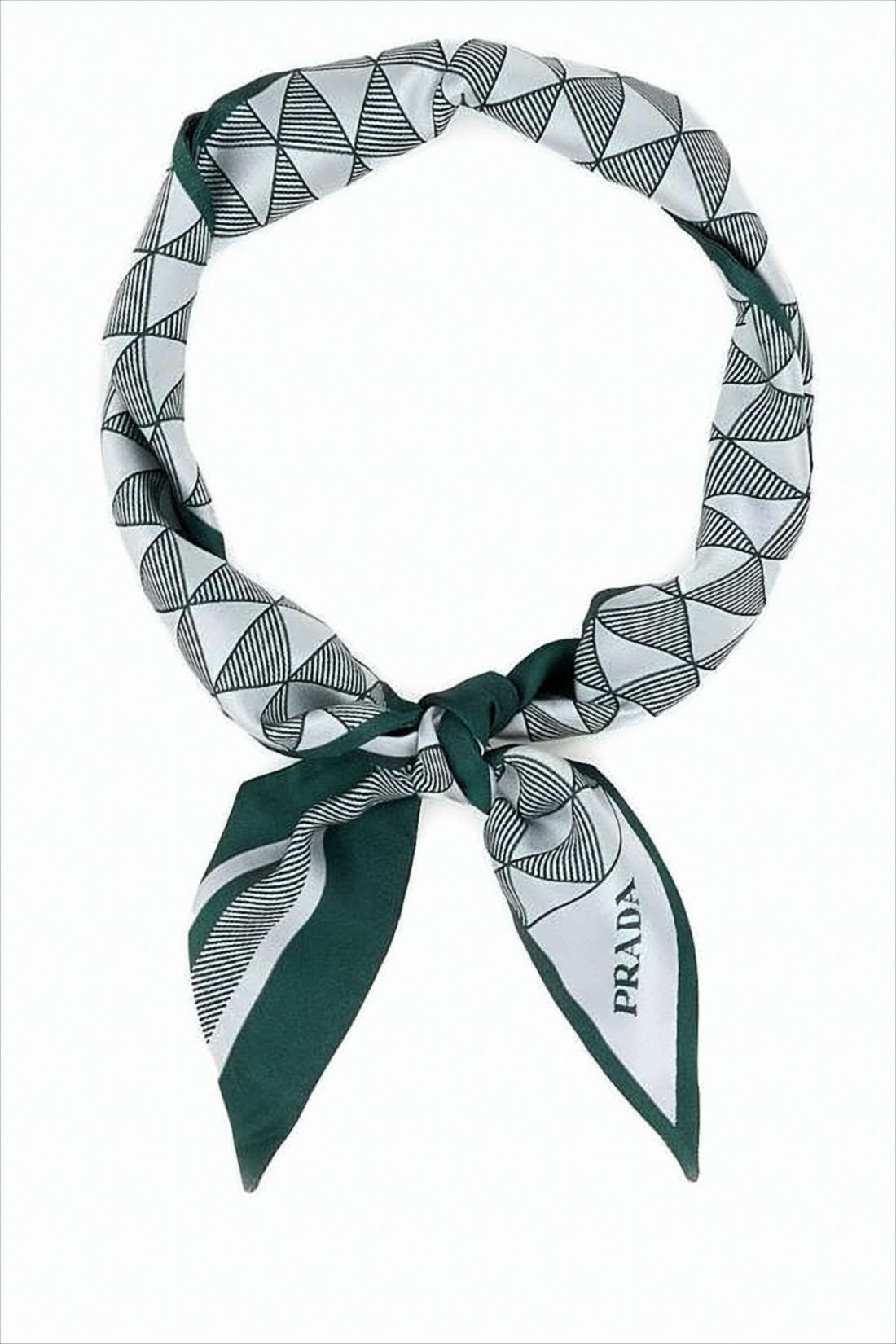 Geometric Jacquard Silk Scarf With Triangular Patterns