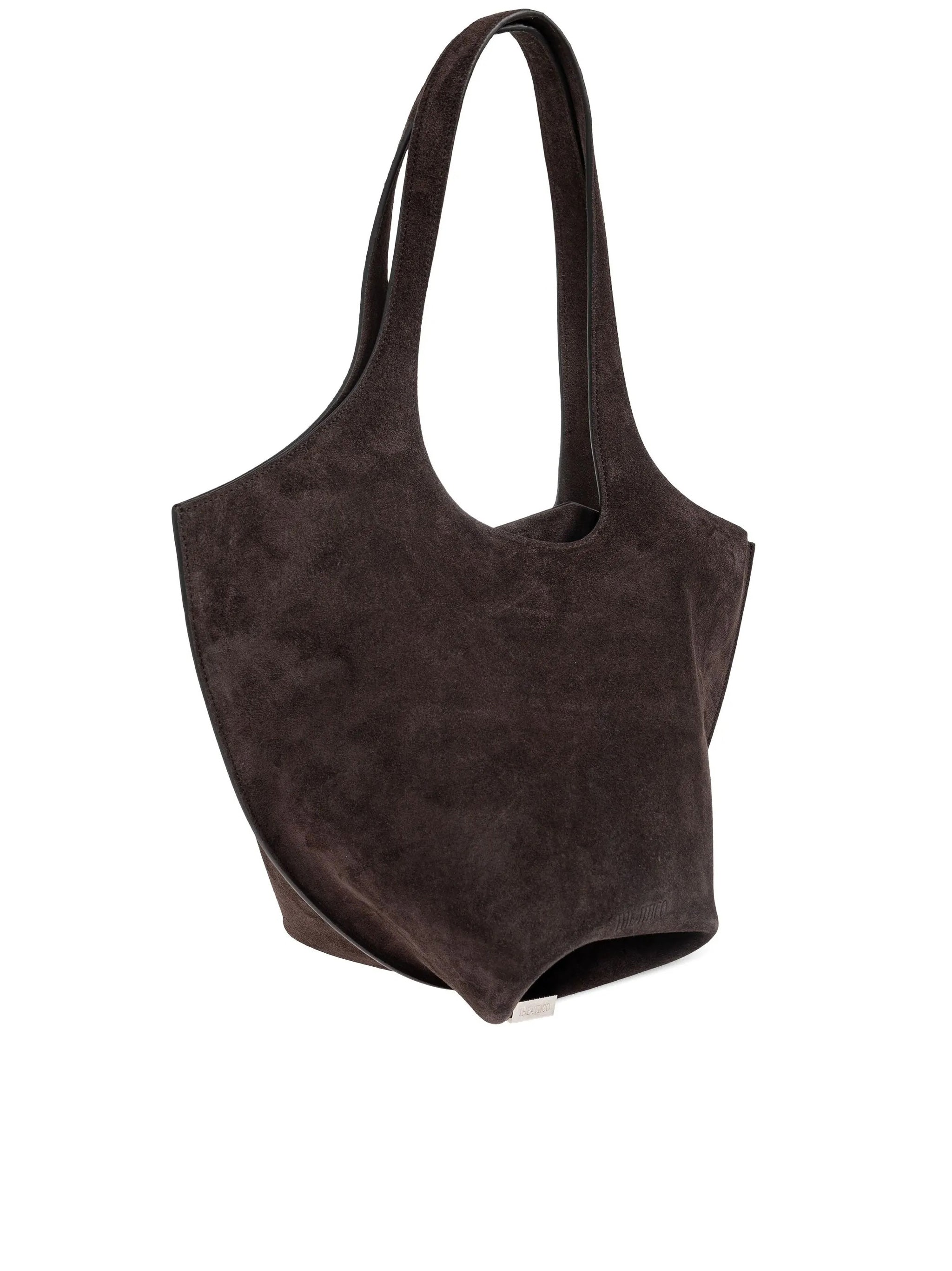 Brown La Scoop Medium Suede Shoulder Bag