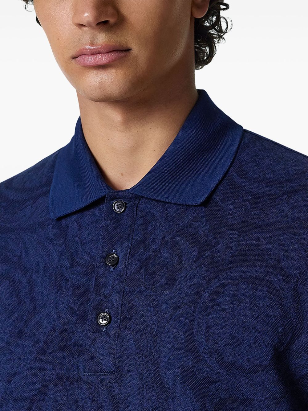 Deep Blue Piqué Cotton Polo Shirt
