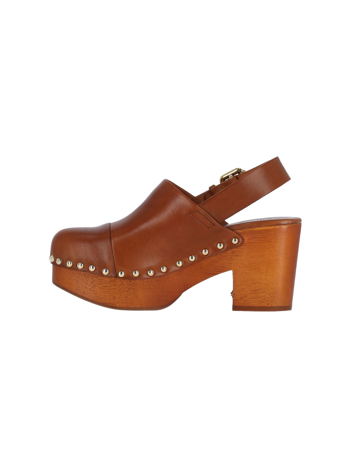 Brown Calf Leather Slip-On Mules