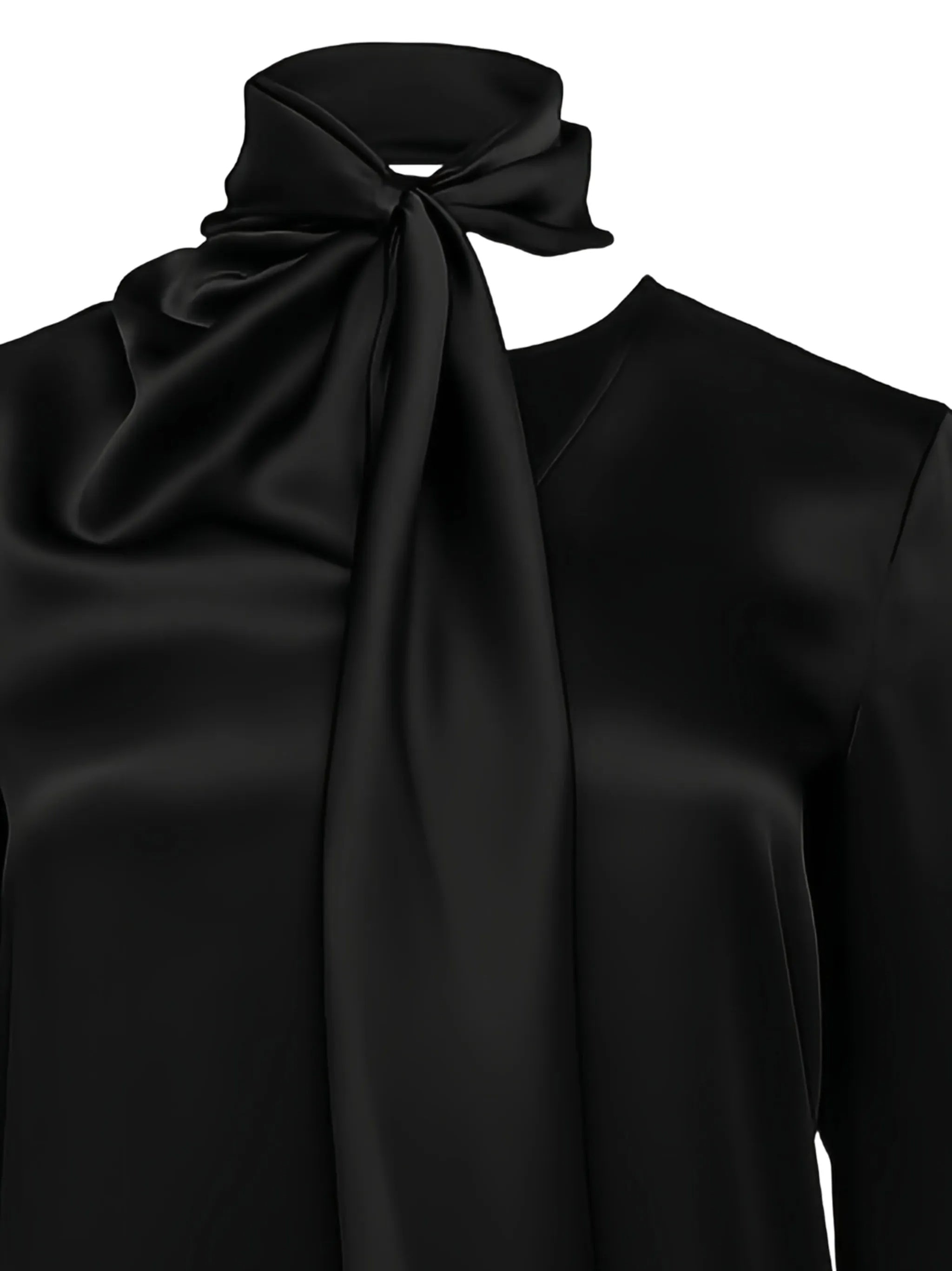 Neutral High-Neck Acetate Blouse