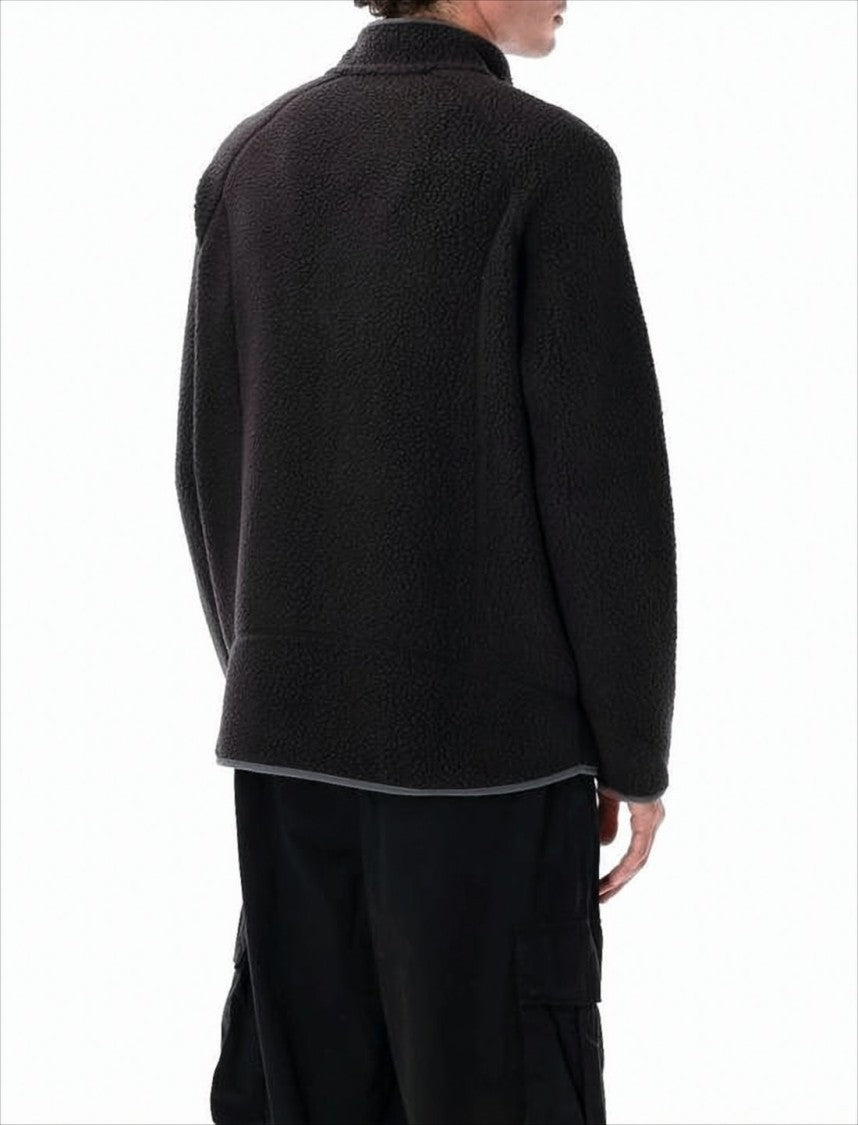 Textured Fleece Jacket with High Collar