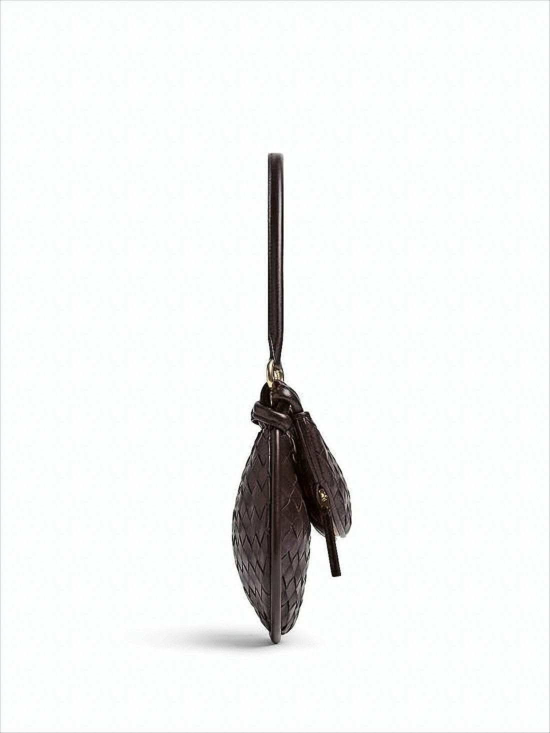 Woven Lambskin Crescent Shoulder Bag
