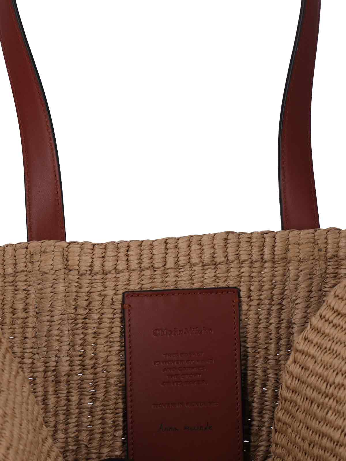 Medium Raffia Tote With Leather Handles