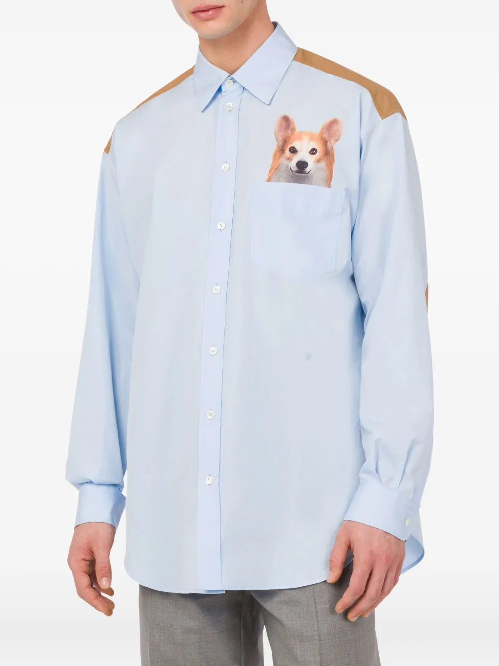 White Tailored Fit Shirt With Button-Down Front