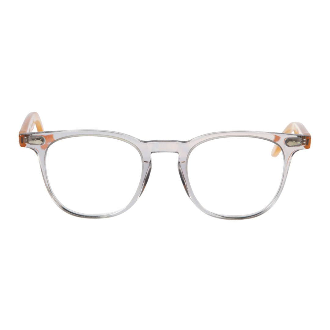 Klark Transparent Front Frame Sunglasses with Amber Temples