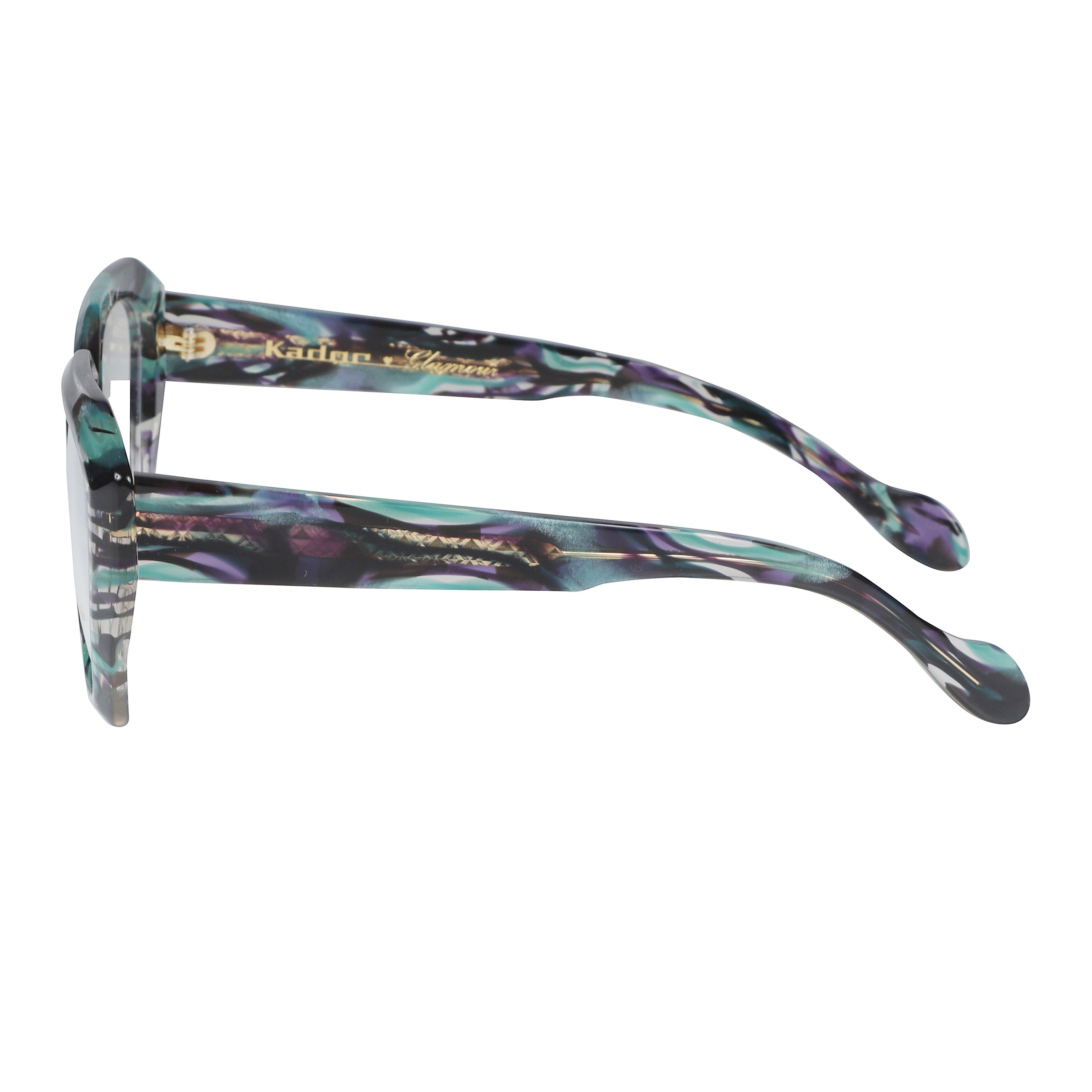 Marilyn/K-V Oversized Square Frame Eyeglasses with Marbled Design