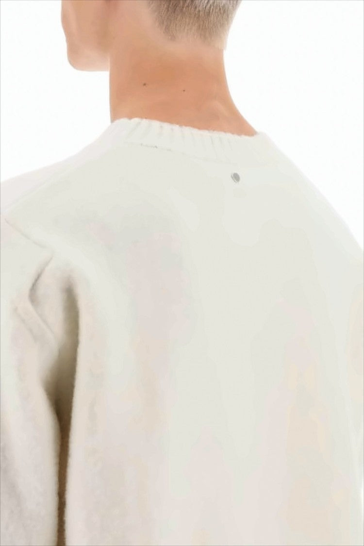 Relaxed-Fit Wool Sweater with Ribbed Details