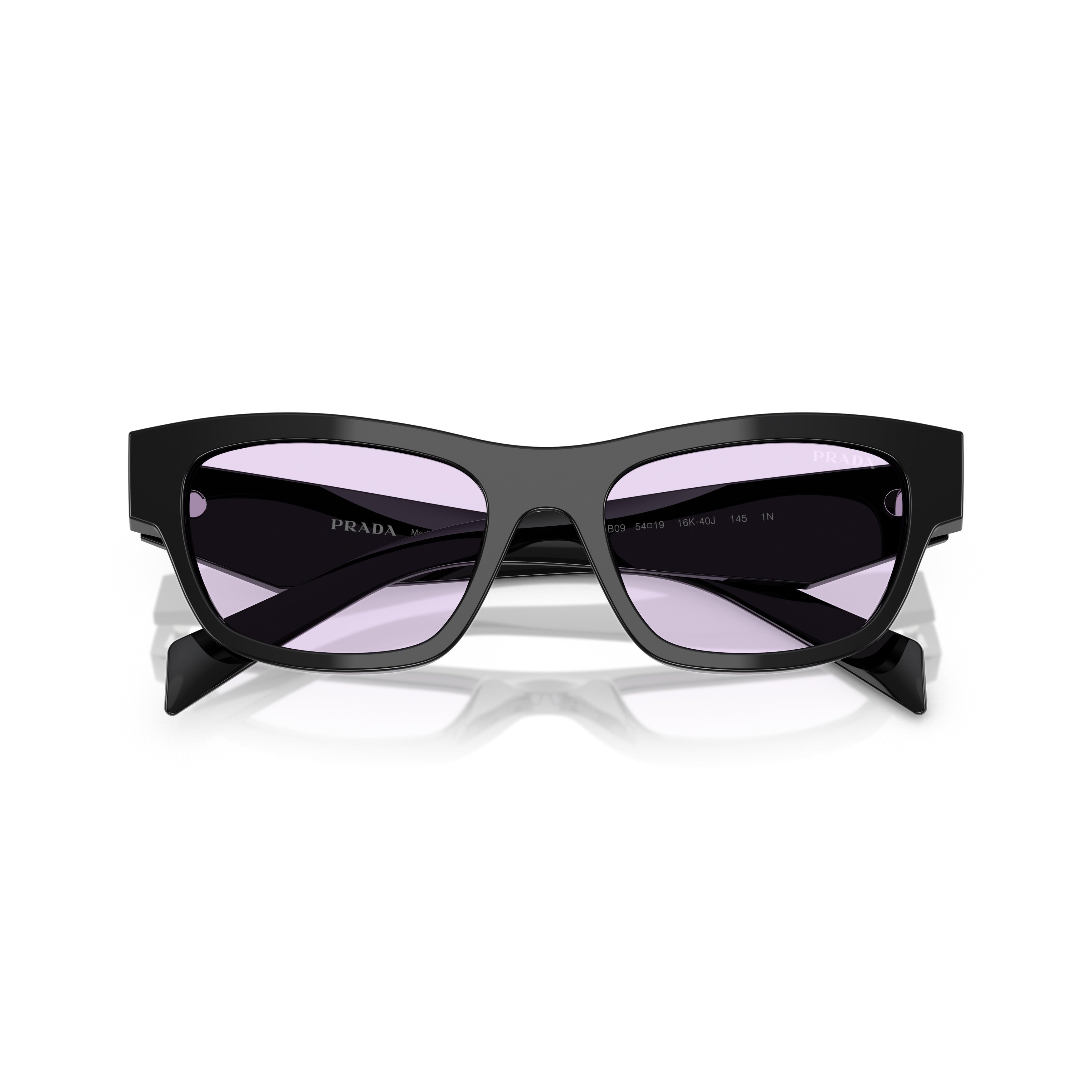 0pr B09s Rectangular Black Acetate Sunglasses