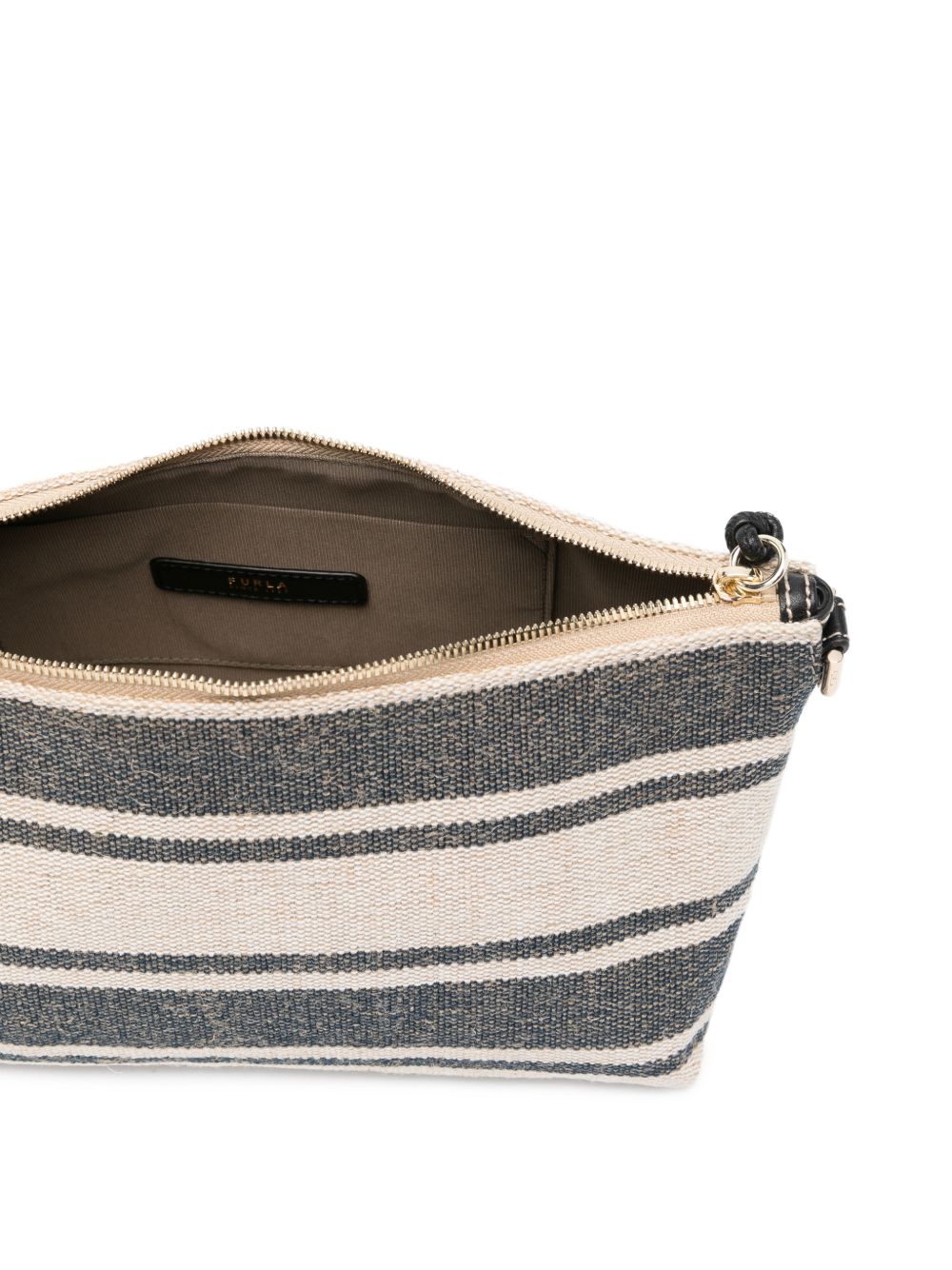 Rectangular Striped Woven Clutch