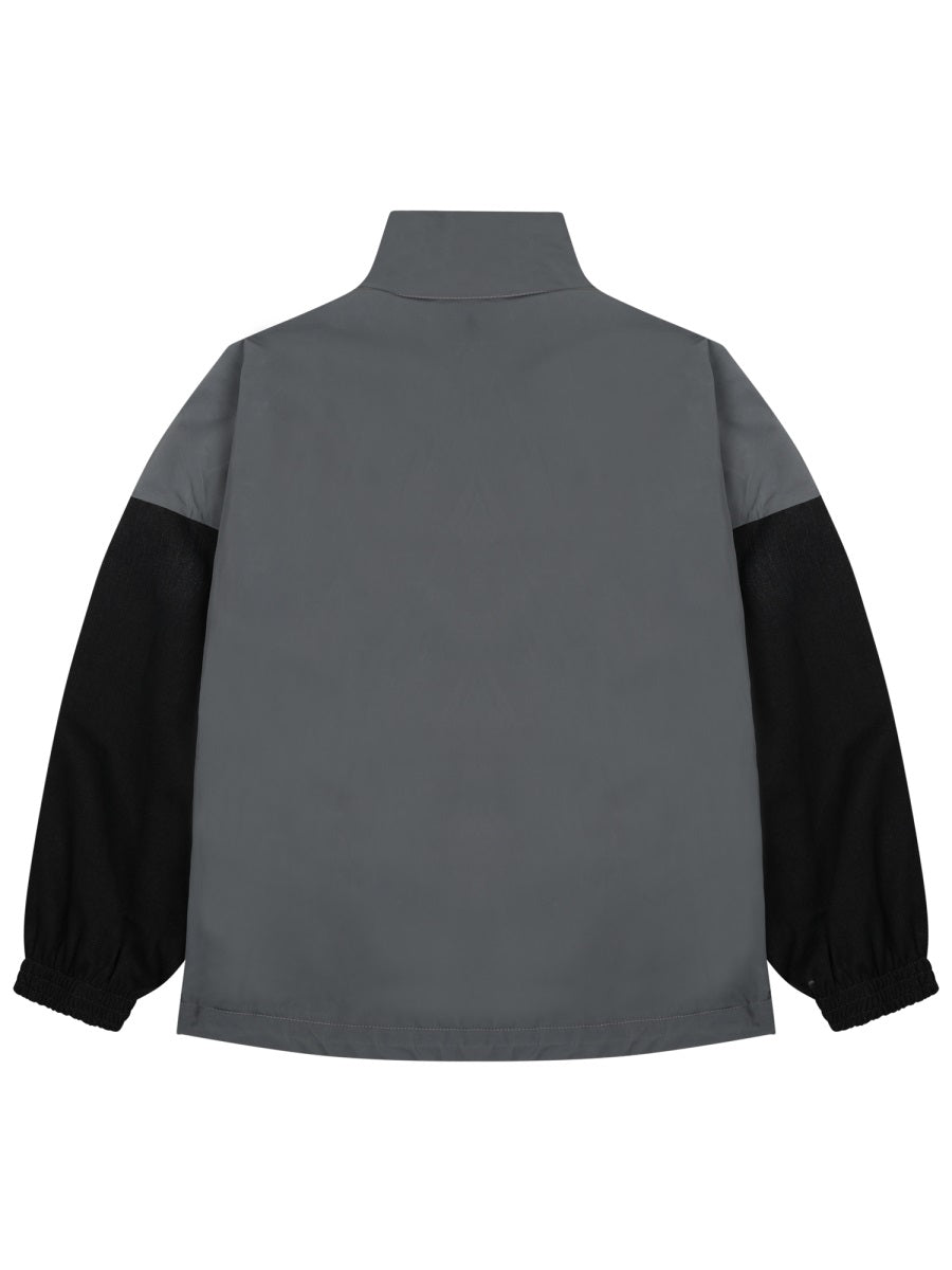 Color-Block Oversized Jacket With Bold Logo