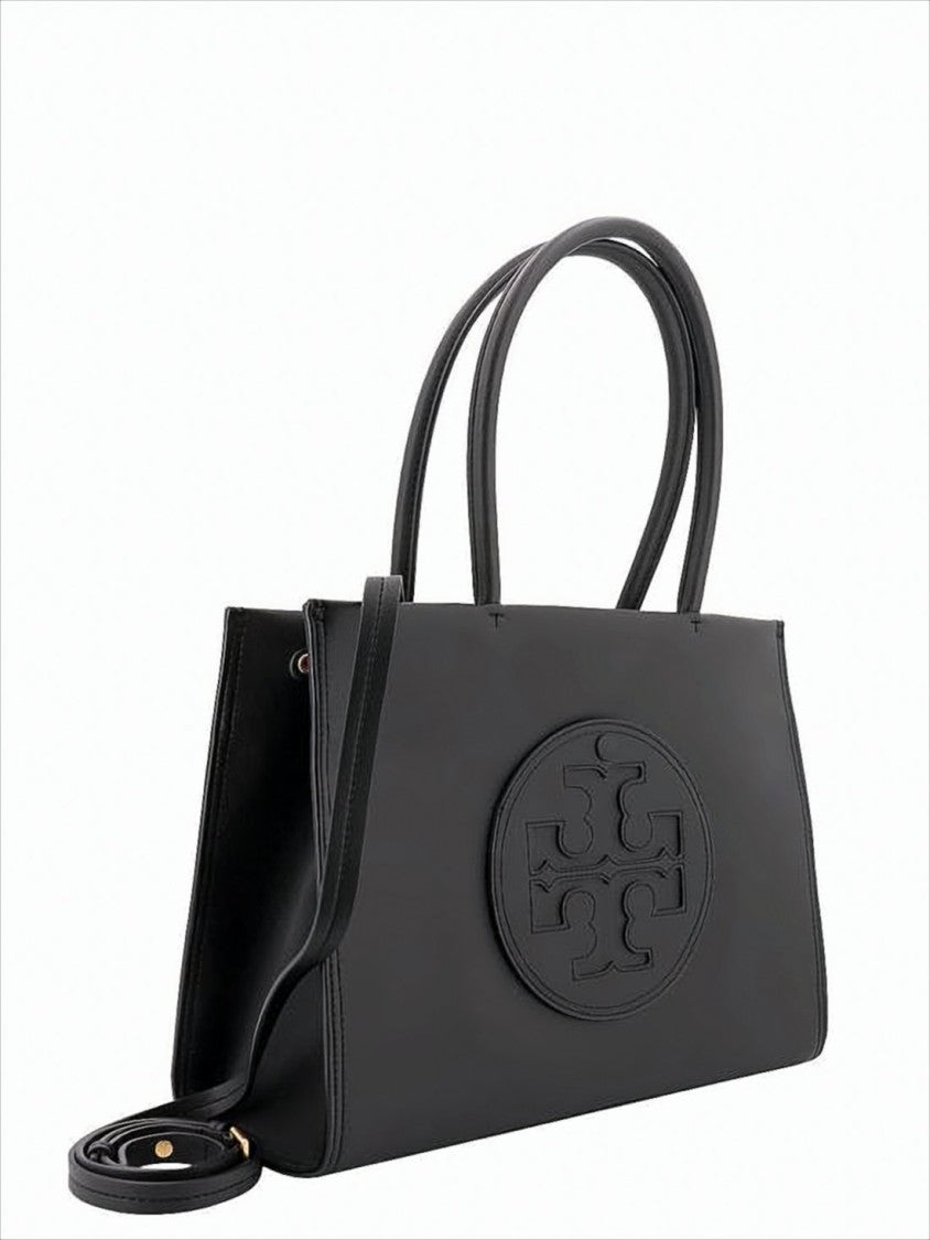 Matte Black Rectangular Tote Bag with Embossed Logo