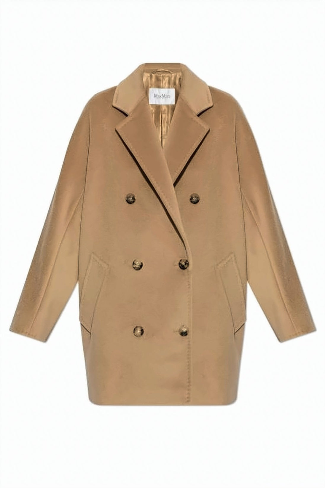 Boxy Double-Breasted Coat with Wide Lapels