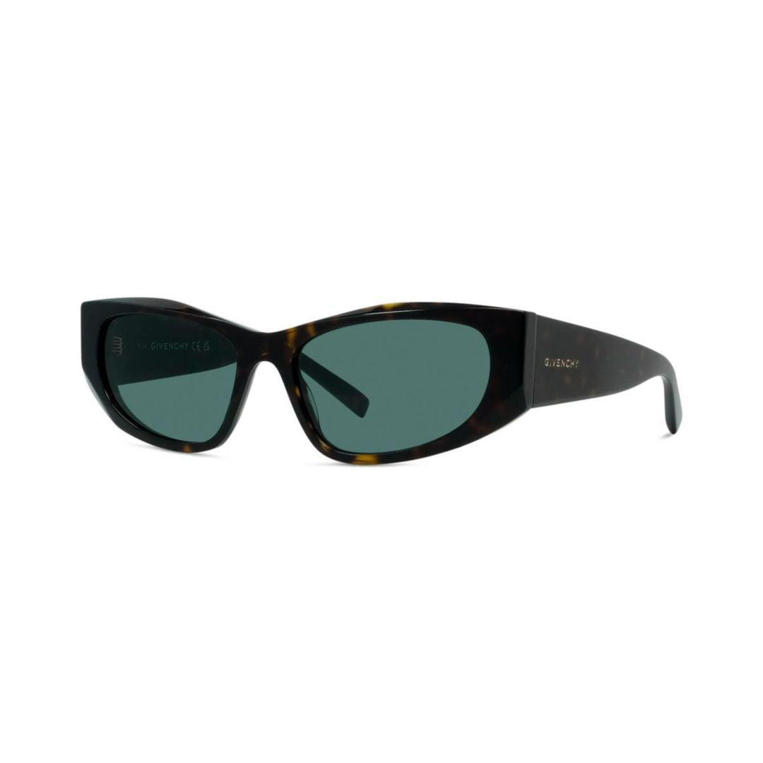 Gv40116i Rectangular Tortoiseshell Sunglasses with Subtle Branding