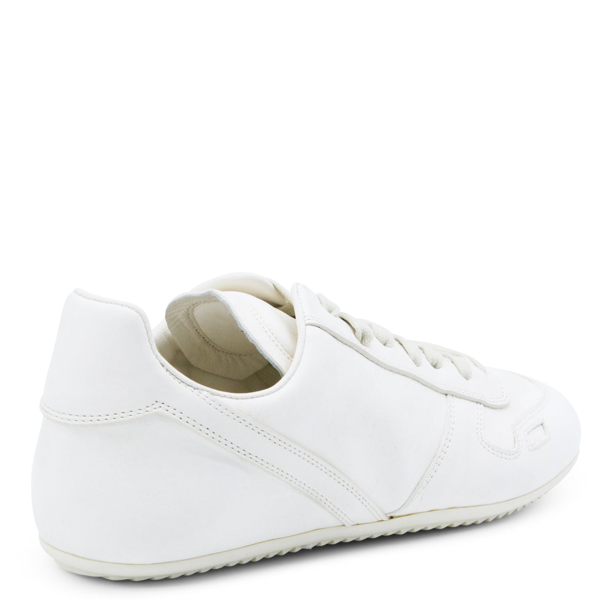 White Leather Shark Sole Sneakers