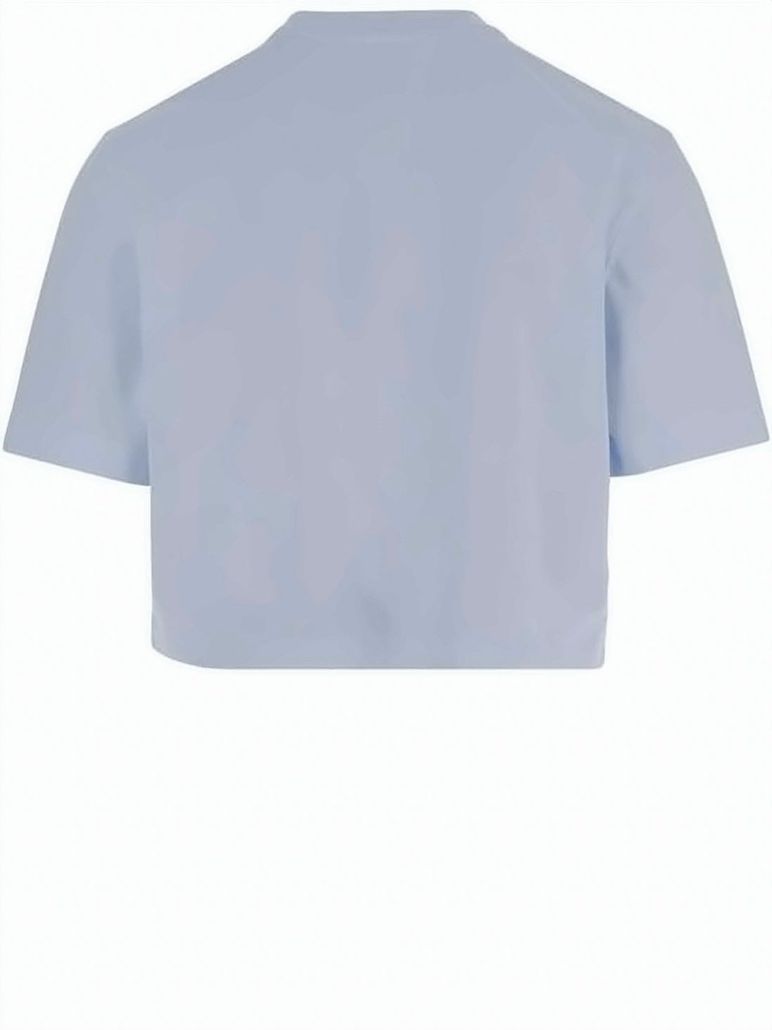 Cropped T-Shirt with Subtle Logo Embroidery