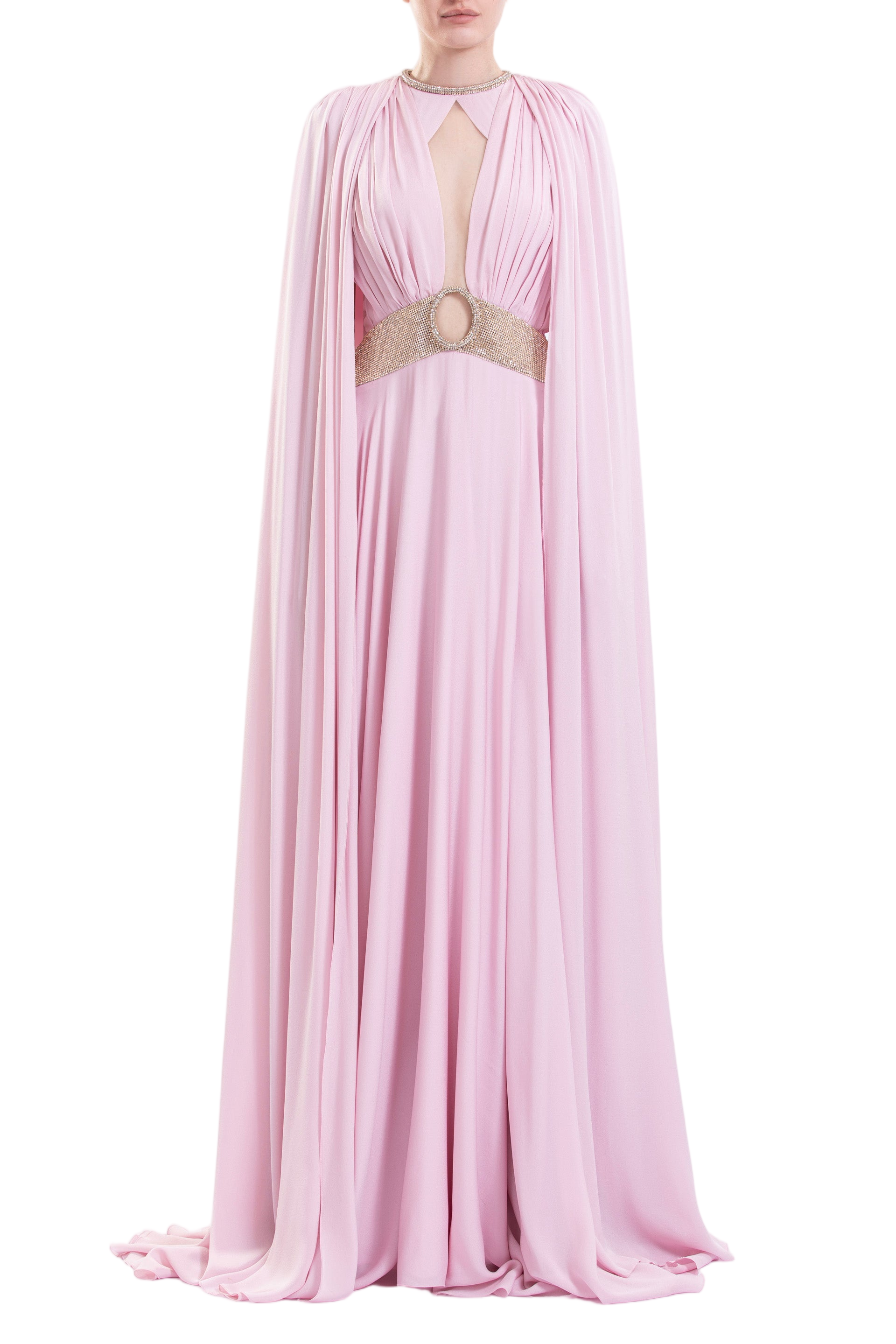Crystal Embellished Draped Dress