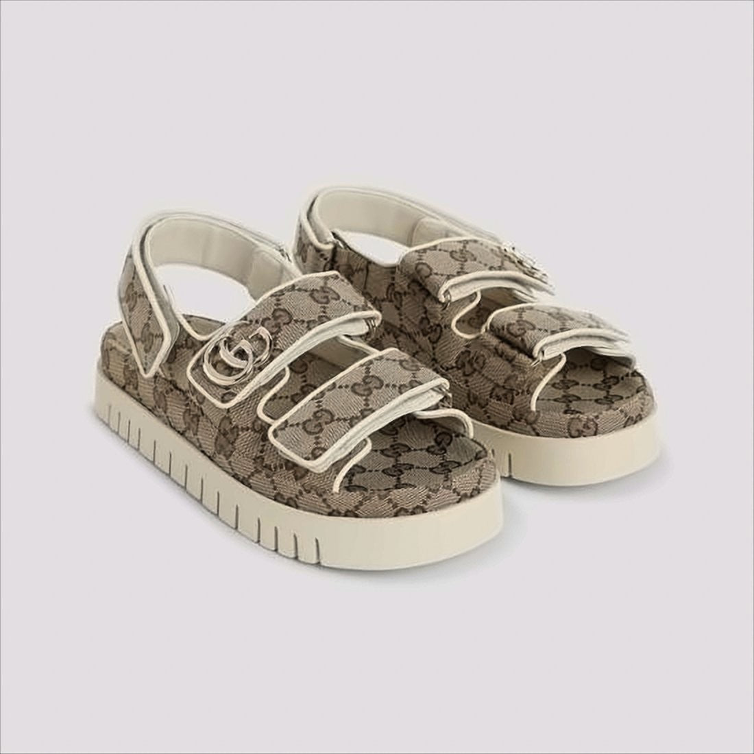 Canvas Sandals with Signature Monogram