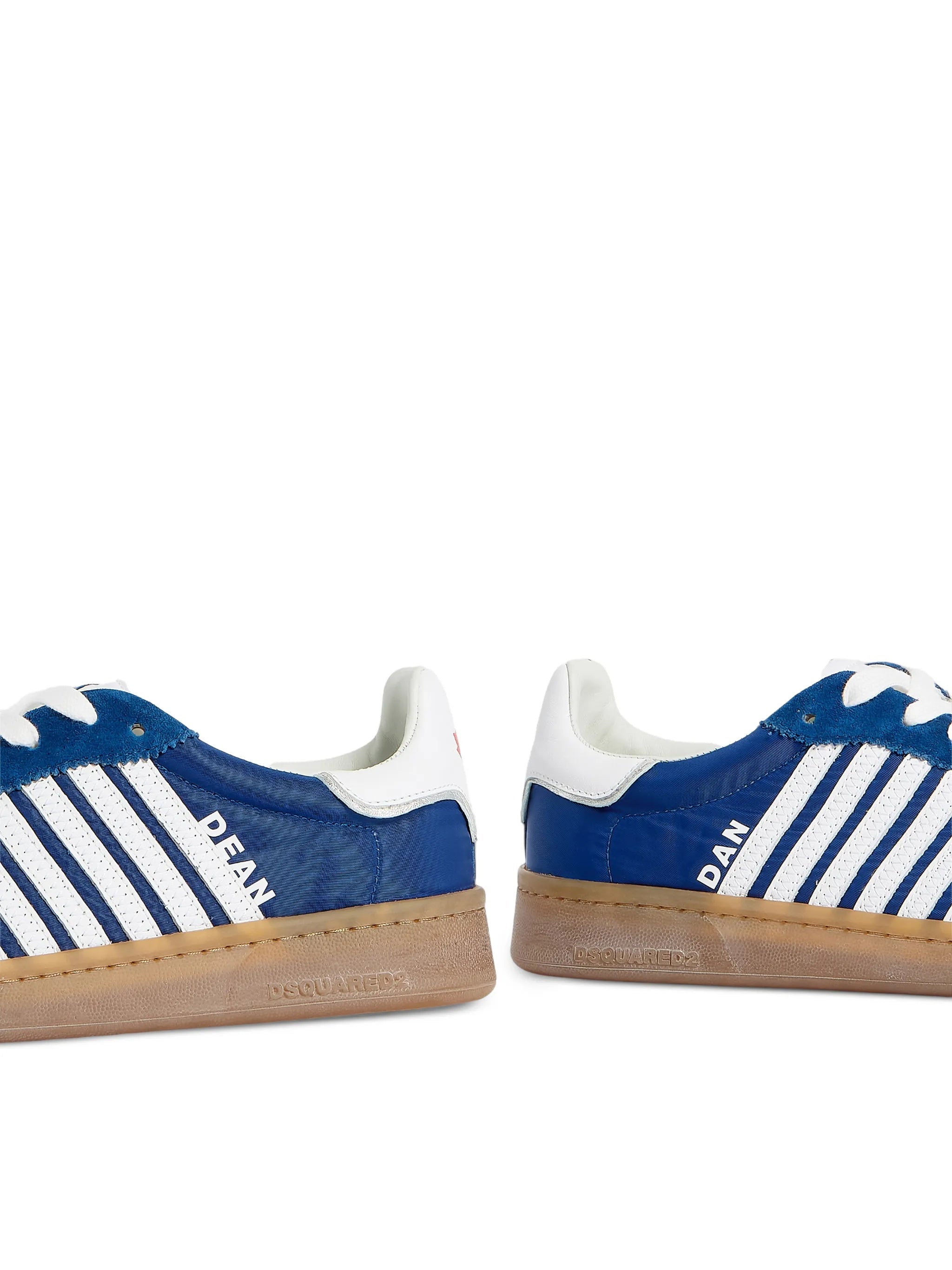 Blue Nylon White Stripe Running Sneakers