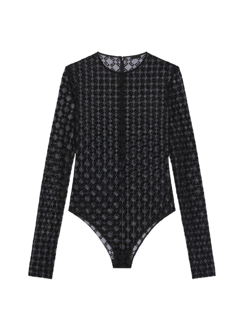 Monogram Tulle Bodysuit