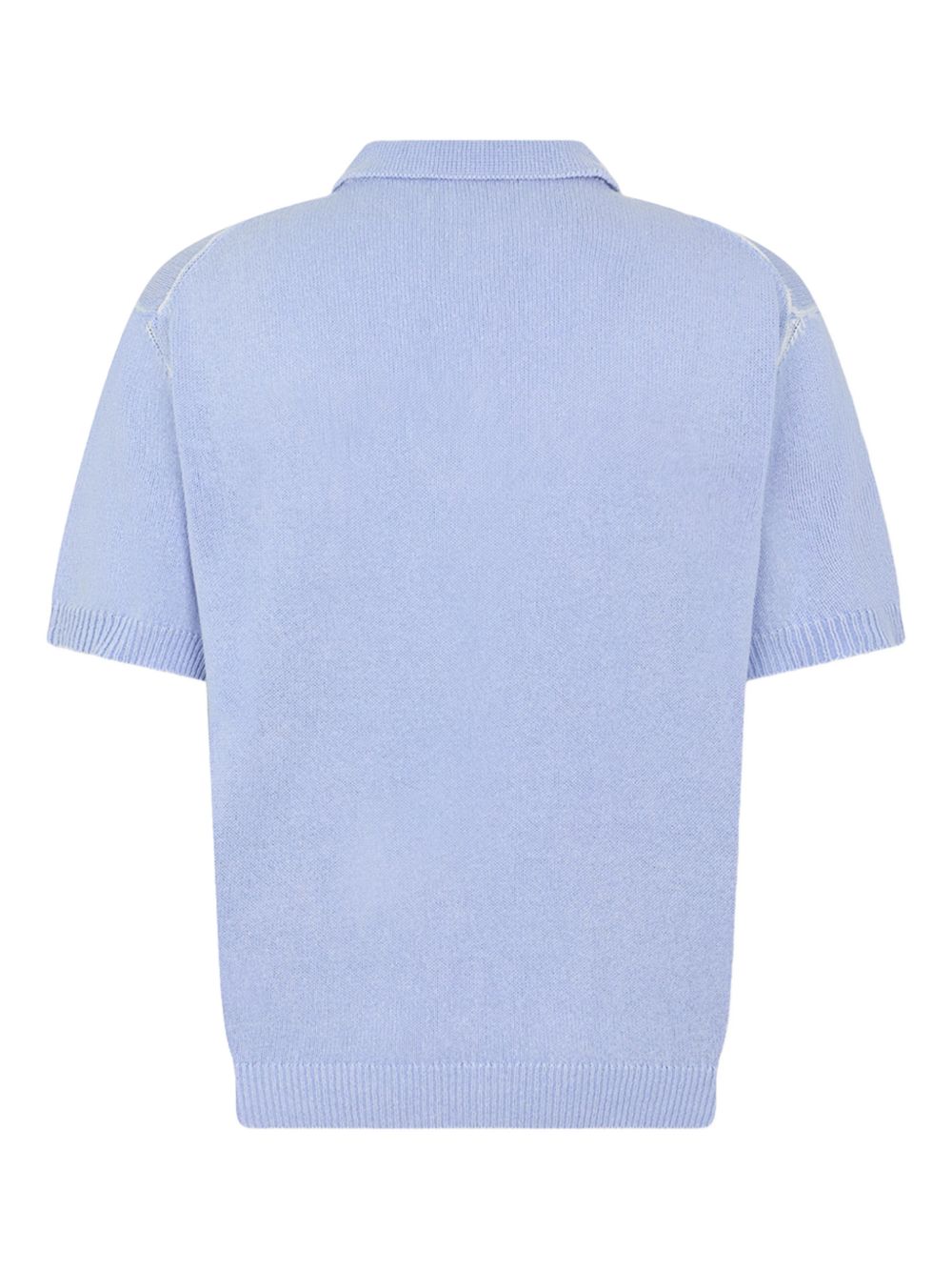 Silk-Nylon Blend Polo Shirt with Ribbed Hem