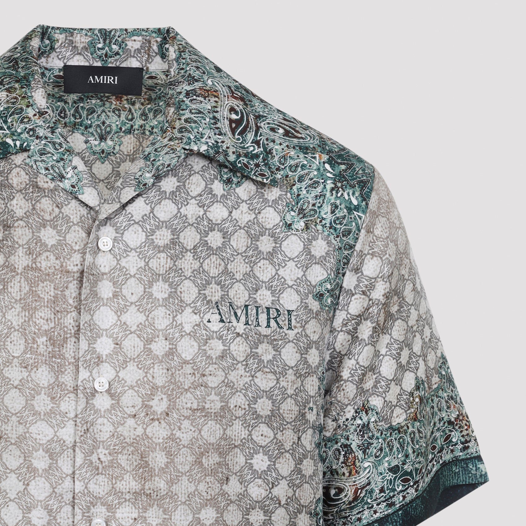 Silk Shirt With Intricate Paisley And Geometric Pattern