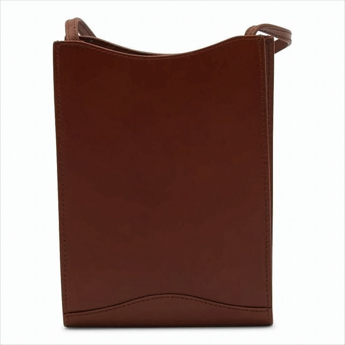 Rectangular Brown Leather Shoulder Bag