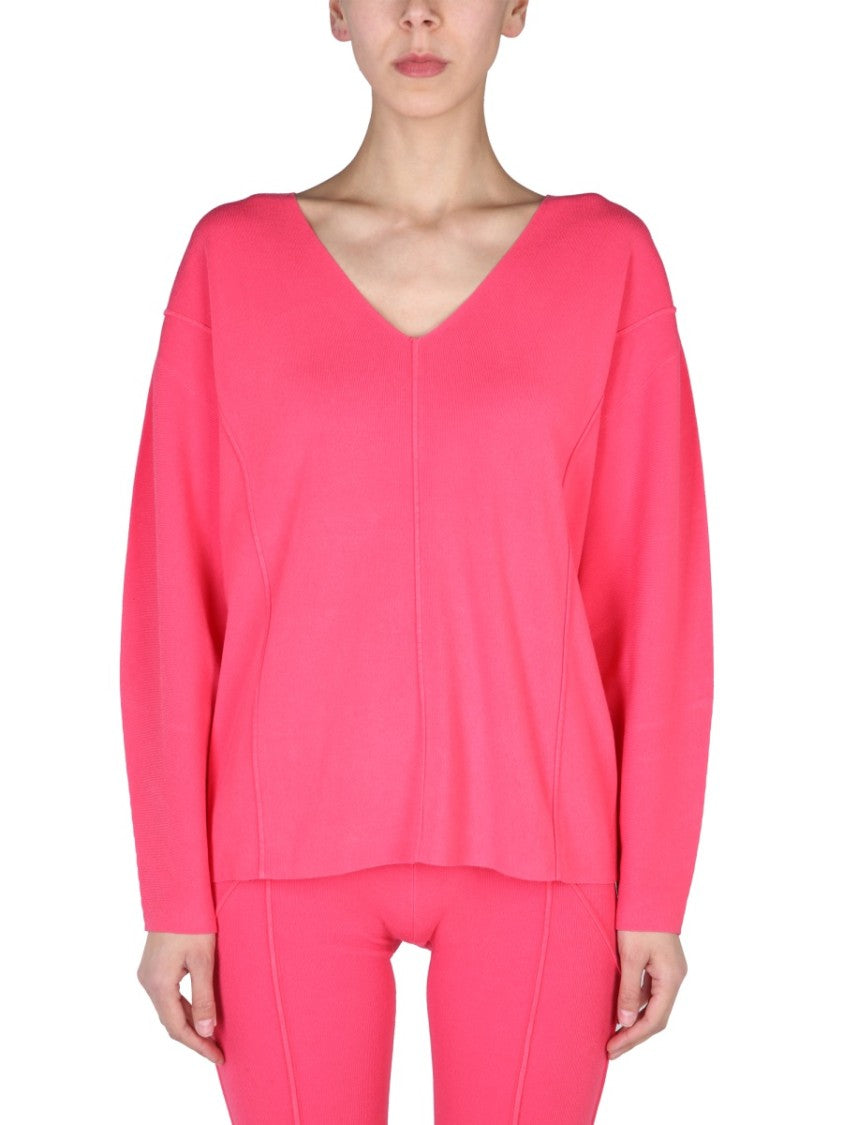V-Neck Sweater With Contrast Profile